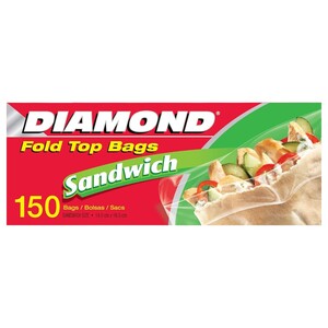 Diamond Sandwich Bags Fold Top 150 Pieces
