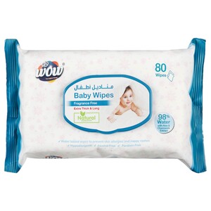 Wow Baby Wipes Mild Fragrance 80 Pieces