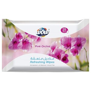 Wow Refreshing Wipes Anti-Bacterial Pink Orchid 25 Pieces