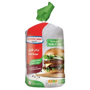 Americana Frozen Beef Burger Arabic Spices Poly Bag 20 Pieces 1Kg