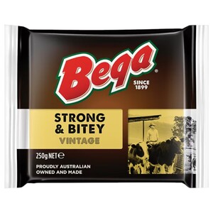 Bega Strong & Bitey Cheddar Cheese 250G