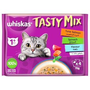 Whiskas Cat Food Tuna & Salmon Spinach 70G