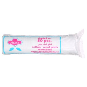 Alpha Cosmetic Cotton Wool Pads 80 Pieces