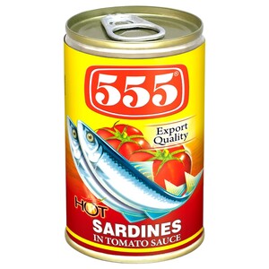 555 Sardines In Tomato Sauce With Chili 425G