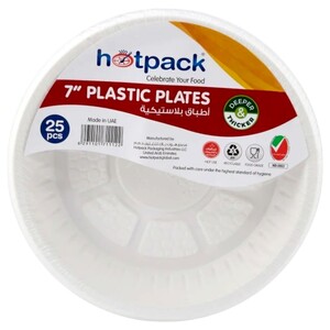 Hotpack Plastic Round Plate 25 Pieces