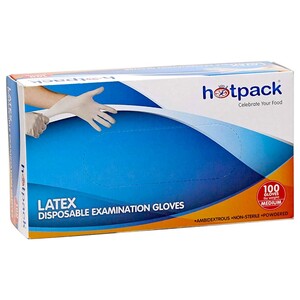 Hotpack Latex Gloves Powder Free 100 Pieces