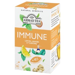 Ahmad Tea Immune Lemon Ginger And Turmeric 20 Bags
