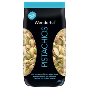 Wonderful Roasted Unsalted Xxl Pistachios 220G