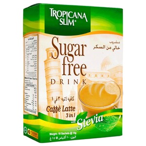 Tropicana Slim Sugar Free Caffe Latte 10 Pieces 140G