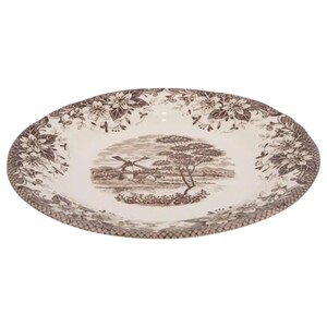 Claytan Windmill Brown Soup Plate 24Cm