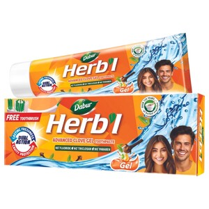 Dabur Toothpaste Herb'l Clove Gel 150G + Toothbrush Free