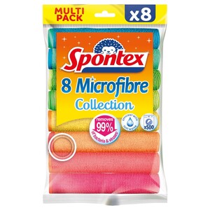 Spontex Microfibre Cloth Collections 8 Pieces