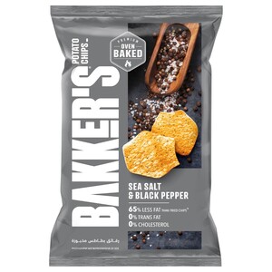 Bakker's Baked Chips Sea Salt & Black Pepper 120G