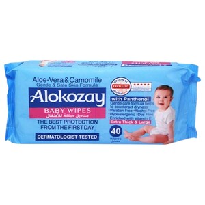 Alokozay Baby Wipes With Aloe Vera & Camomile 40 Pieces