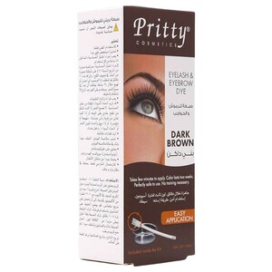 Pritty Eyelash & Eye Brow Dye Kit Dark Brown