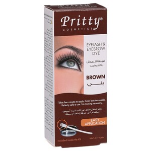 Pritty Eyelash & Eyebrow Dye Kit Brown