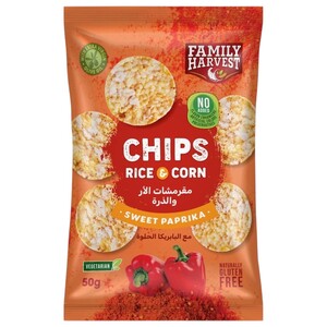 Family Harvest Rice Chips Sweet Paprika 50G