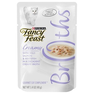 Fancy Feast Cat Food Broths With Wild Salmon And Whitefish 40G