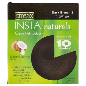 Streax Hair Colour Insta Cream Dark Brown 3 15Ml