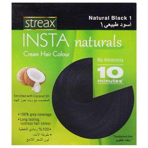 Streax Hair Colour Insta Cream Natural Black 1 15Ml