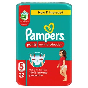 Pampers Rash Protection Baby Diaper Pants With Aloe Vera Lotion Size 5