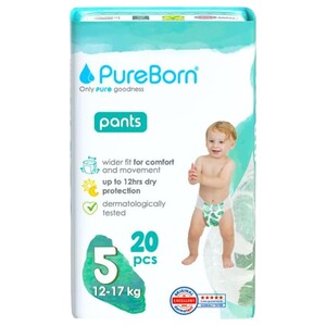 Pure Born Diapers Single Pack Size 5 20 Pieces