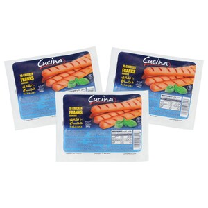 Cucina Chicken Franks Skinless 340G X3