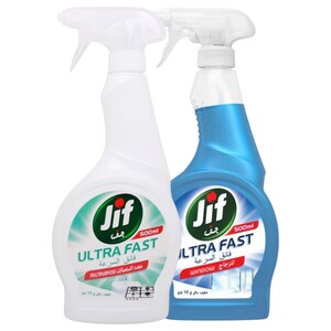 Jif Multi Purpose Cleaner Spray 500Ml + Window Spray 500Ml