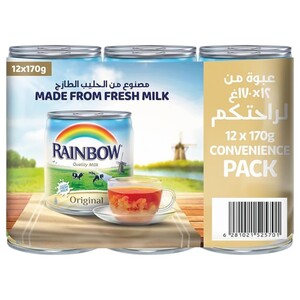 Rainbow Evaporated Milk Original 170G X12
