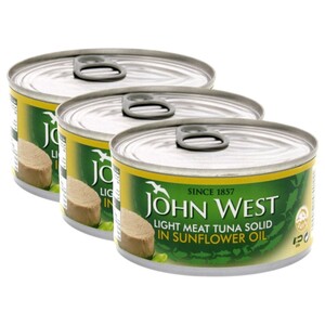 John West Light Meat Tuna Solid In Sunflower Oil 170G X3