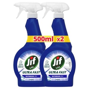 Jif Ultra Fast Bathroom Cleaner 500Ml X2