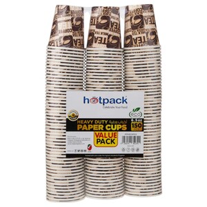 Hotpack Paper Cup Hd 6.5Oz 150 Pieces
