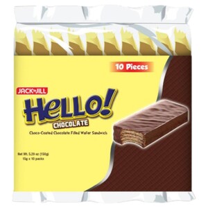 Jack'njill Hello Wafer Sandwich Chocolate 15G X10