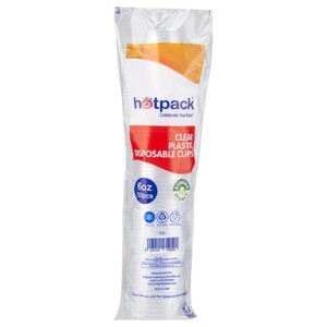 Hotpack Disposable Clear Strong Plastic Cups 50 Pieces