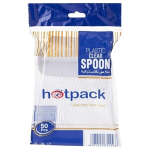 Hotpack Plastic Clear Spoon 50 Pieces