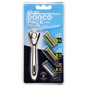 Dorco Pace Try Me Men System Razor 3 Pieces