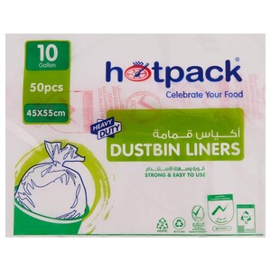Hotpack White Trash Bags 45Cmx55cm 50 Pieces