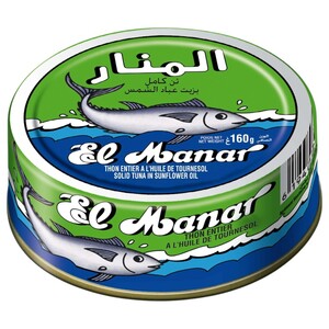 El Manar Solid Tuna In Sunflower Oil 160G