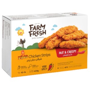 Farm Frozen Zing Chicken Strips Hot & Spicy 420G
