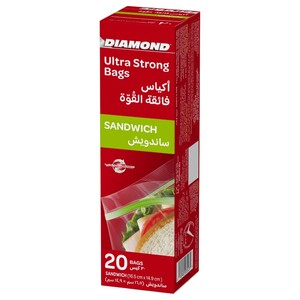 Diamond Sandwich Bags Zipper Ultra Strong 20 Pieces