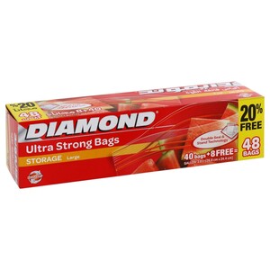 Diamond Sandwich Zipper Bag Storage Large 40 Pieces +20% Free