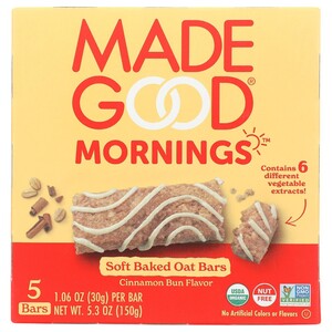 Made Good Organic Soft Baked Oat Bars Cinnamon Bun 30G X5