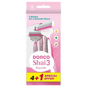 Dorco Shai 3 Women Disposable Razor 5 Pieces