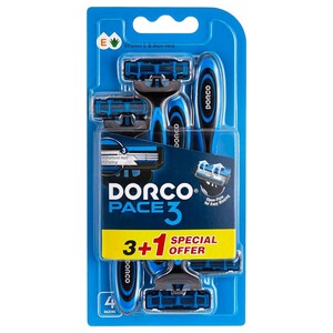 Dorco Pace 3 Plus Men Disposable Razor 4 Pieces
