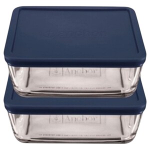 Anchor Hocking Round Glass Container 2 Pieces 4014025
