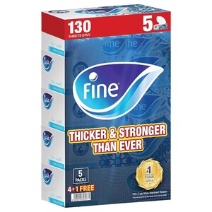 Fine Majaz Facial Tissue 130 Sheets X5