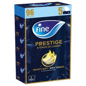 Fine Facial Tissue Prestige 96 Sheets X5