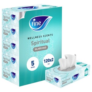 Fine Facial Tissue Wellness Scents Spiritual Silver Oud 120 Sheets X5
