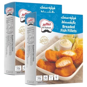Al Kabeer Frozen Breaded Fish Fillet 330G X2