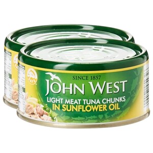 John West Light Meat Tuna Chunks In Sunflower Oil 170G X2
